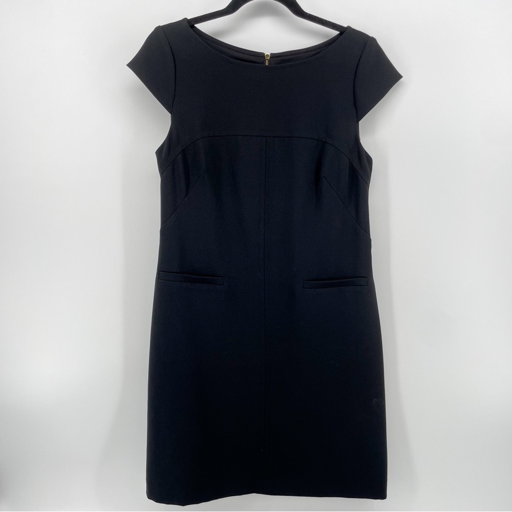 Vince Camuto Sheath Dress Black Cap Sleeve 6